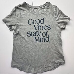 Old‎ Navy Gray Graphic Tee - Good Vibes State of Mind women’s medium